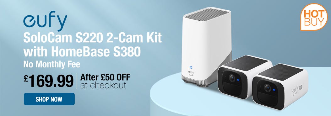 eufy SoloCam S220 2-Cam Kit with HomeBase S380