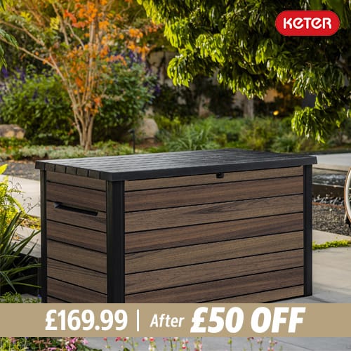 Keter Rosewood 870 Litre Deck Box with Divider