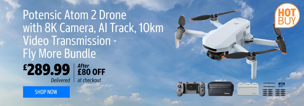 Potensic Atom 2 Drone with 8K Camera, AI Track, 10km Video Transmission - Fly More Bundle