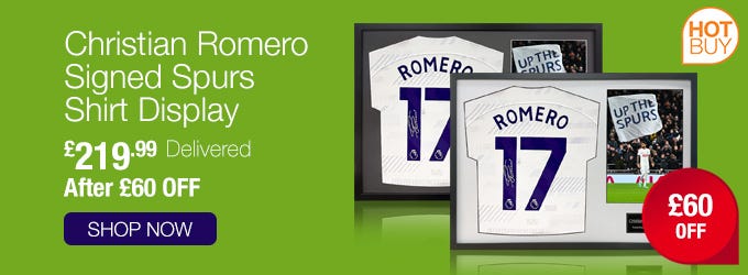 Christian Romero Signed Framed Spurs Football Shirt