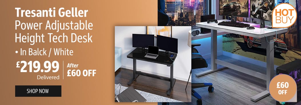 Tresanti Geller Power Adjustable Height Tech Desk