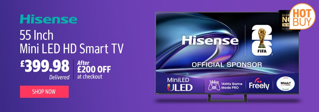Hisense 55E8QTUK 55 Inch Mini LED HD Smart TV