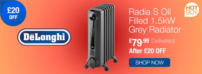 DeLonghi Radia S Oil Filled Grey Radiator