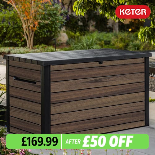 Keter Rosewood 870 Litre Deck Box with Divider