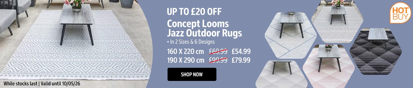 Concept Looms Jazz Outdoor Rugs in 2 Sizes & 6 Designs