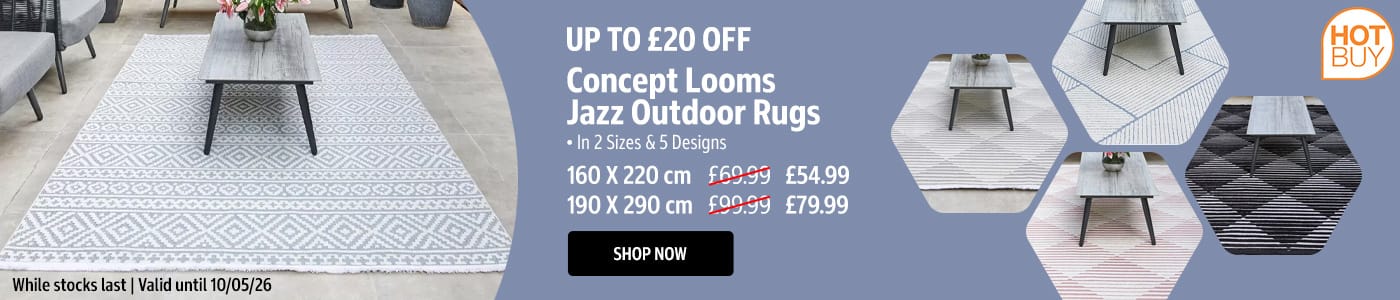 Concept Looms Jazz Outdoor Rugs in 2 Sizes & 6 Designs
