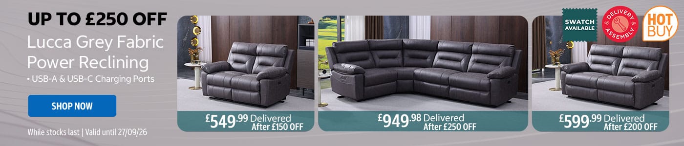 Up to £250 Off Lucca Sofas