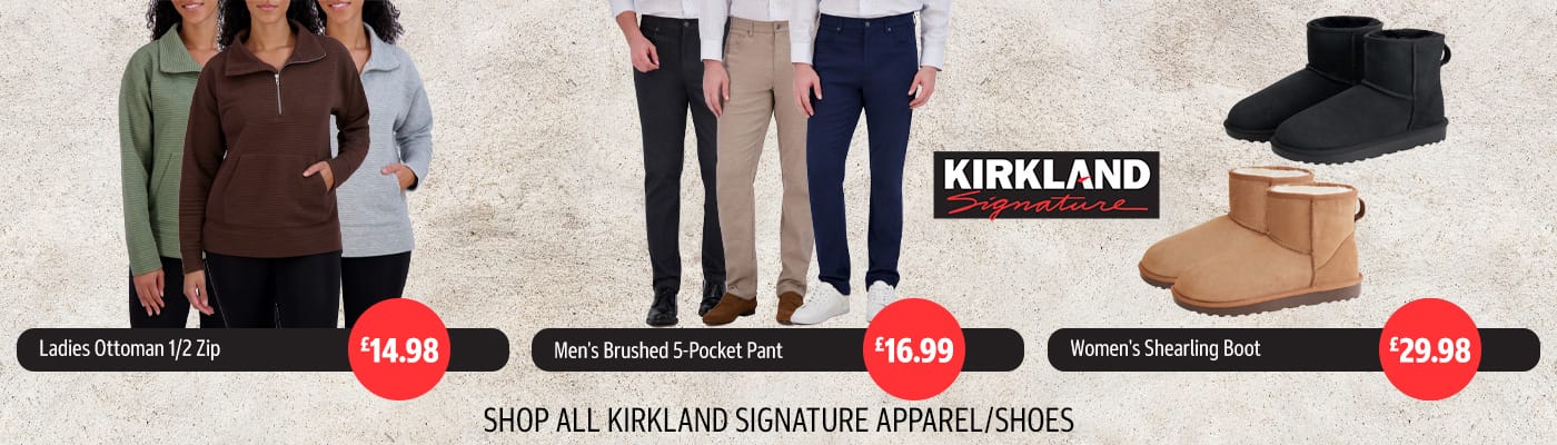 Shop all Kirkland Signature Apparel/Shoes	