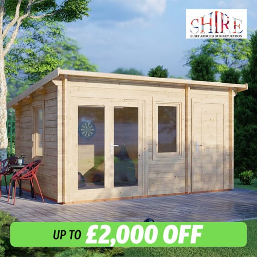 Delivered Shire Rydal 44mm Log Cabin