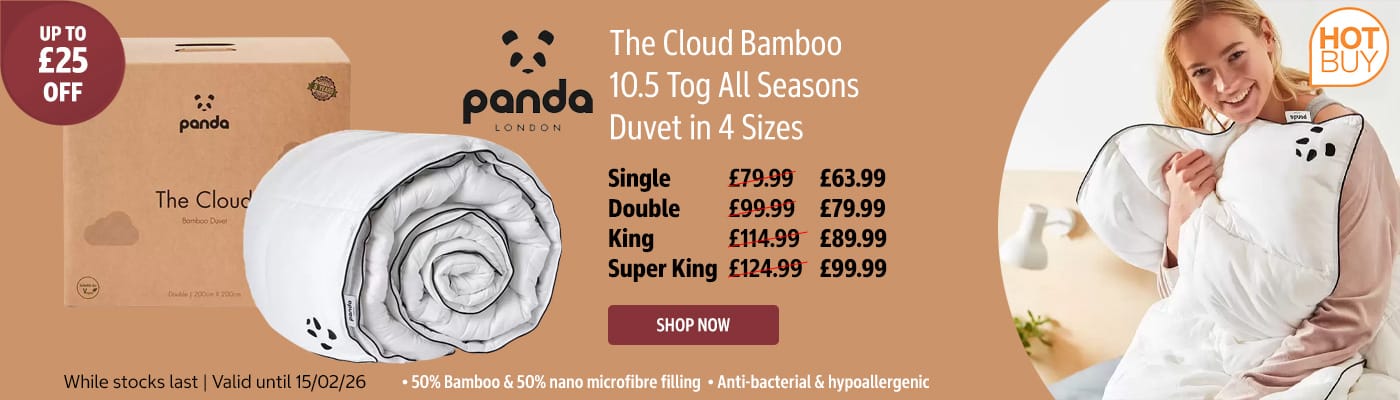 Panda The Cloud Bamboo 10.5 Tog All Seasons Duvet in 4 Sizes