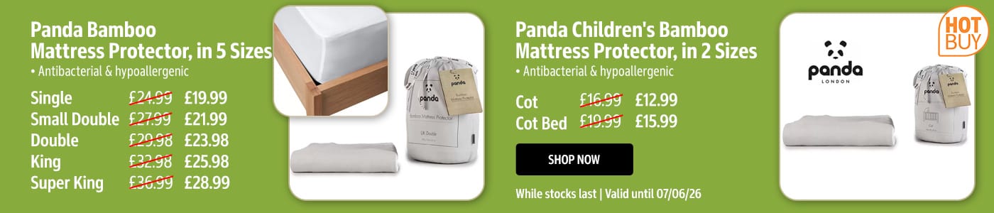 Panda Mattress Protector in 5 Sizes & Panda Children's Bamboo Mattress Protetctor