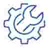 Blue gear icon