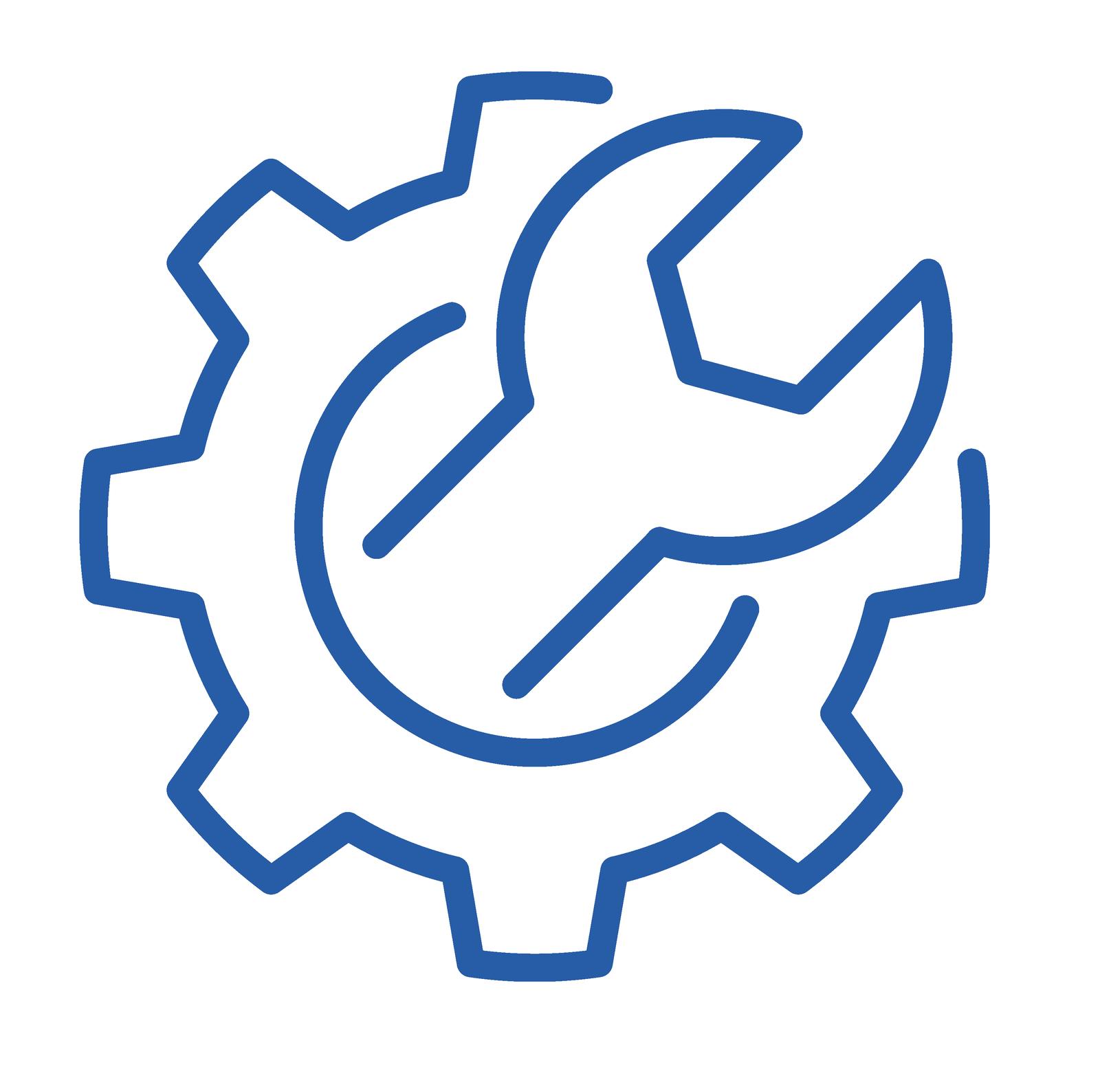 Blue gear icon