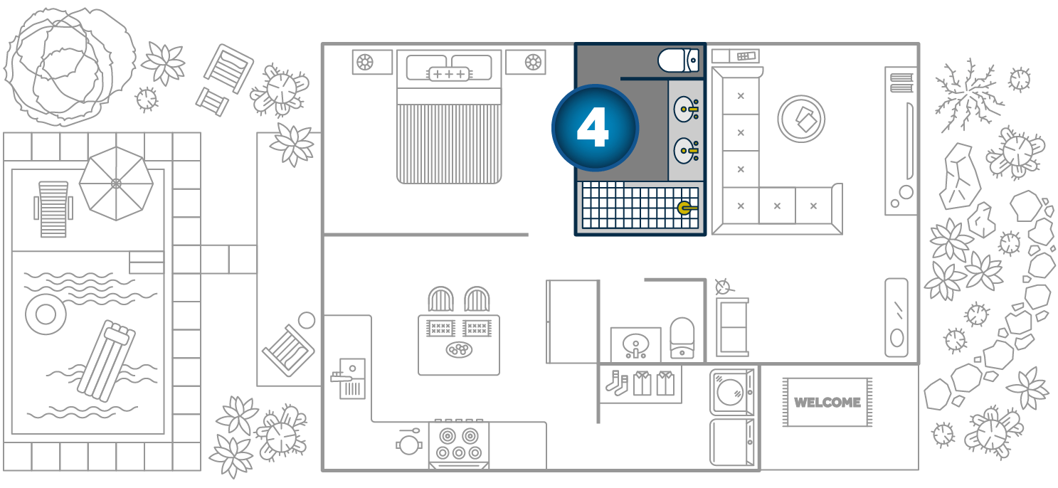 floor plan primary bathroom