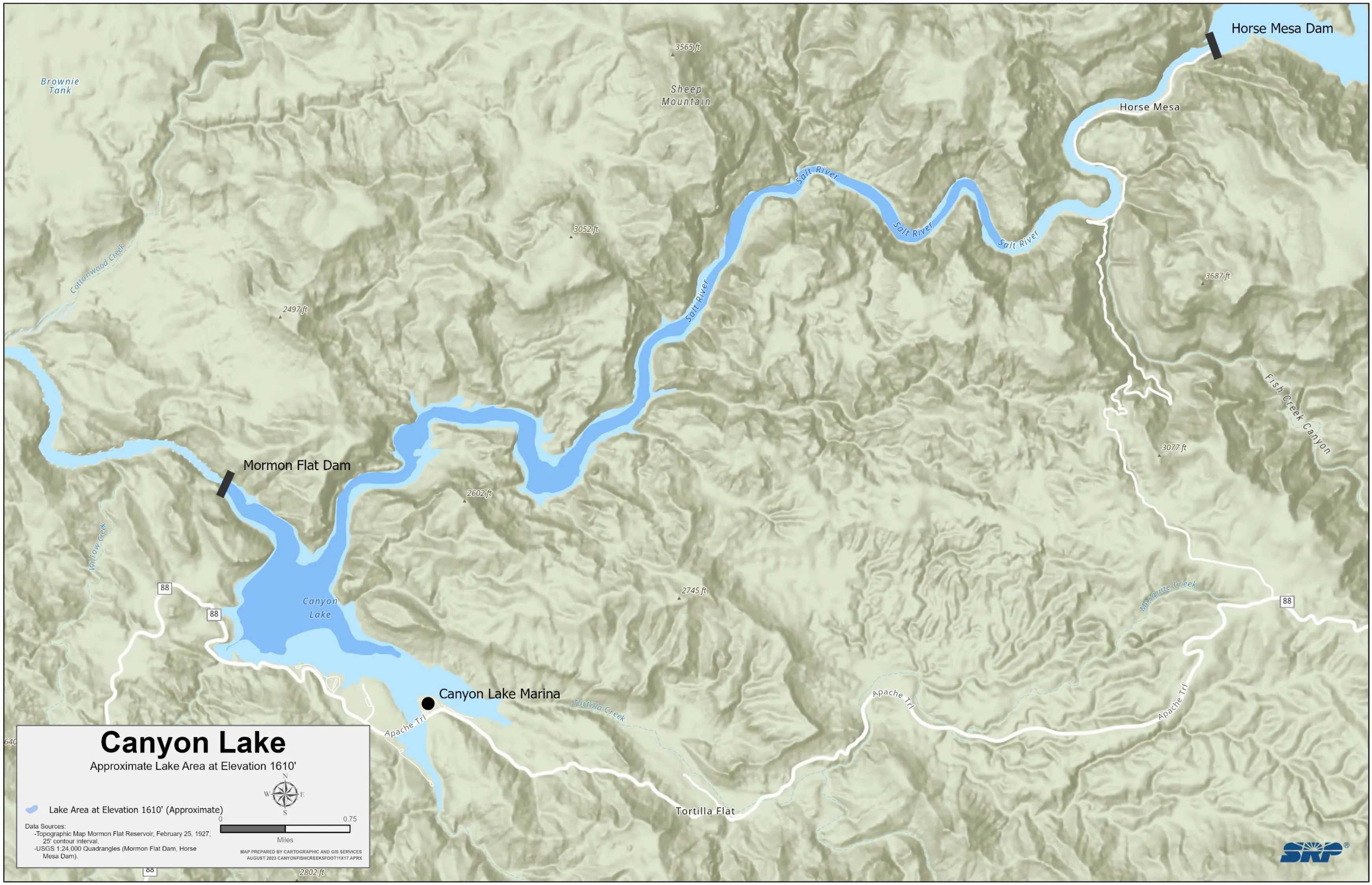 Canyon Lake Topographic map