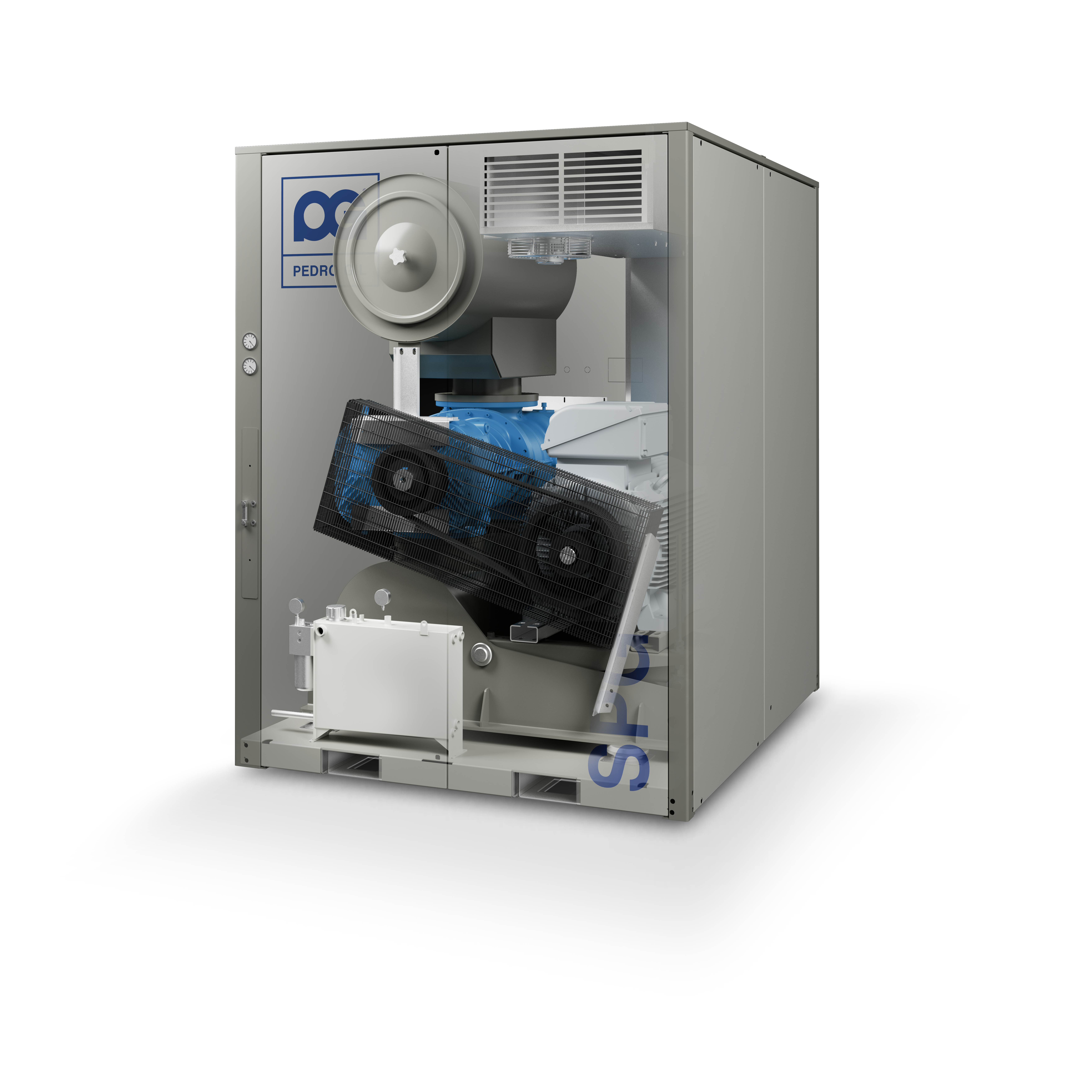 SPG Screw Compressor Package open