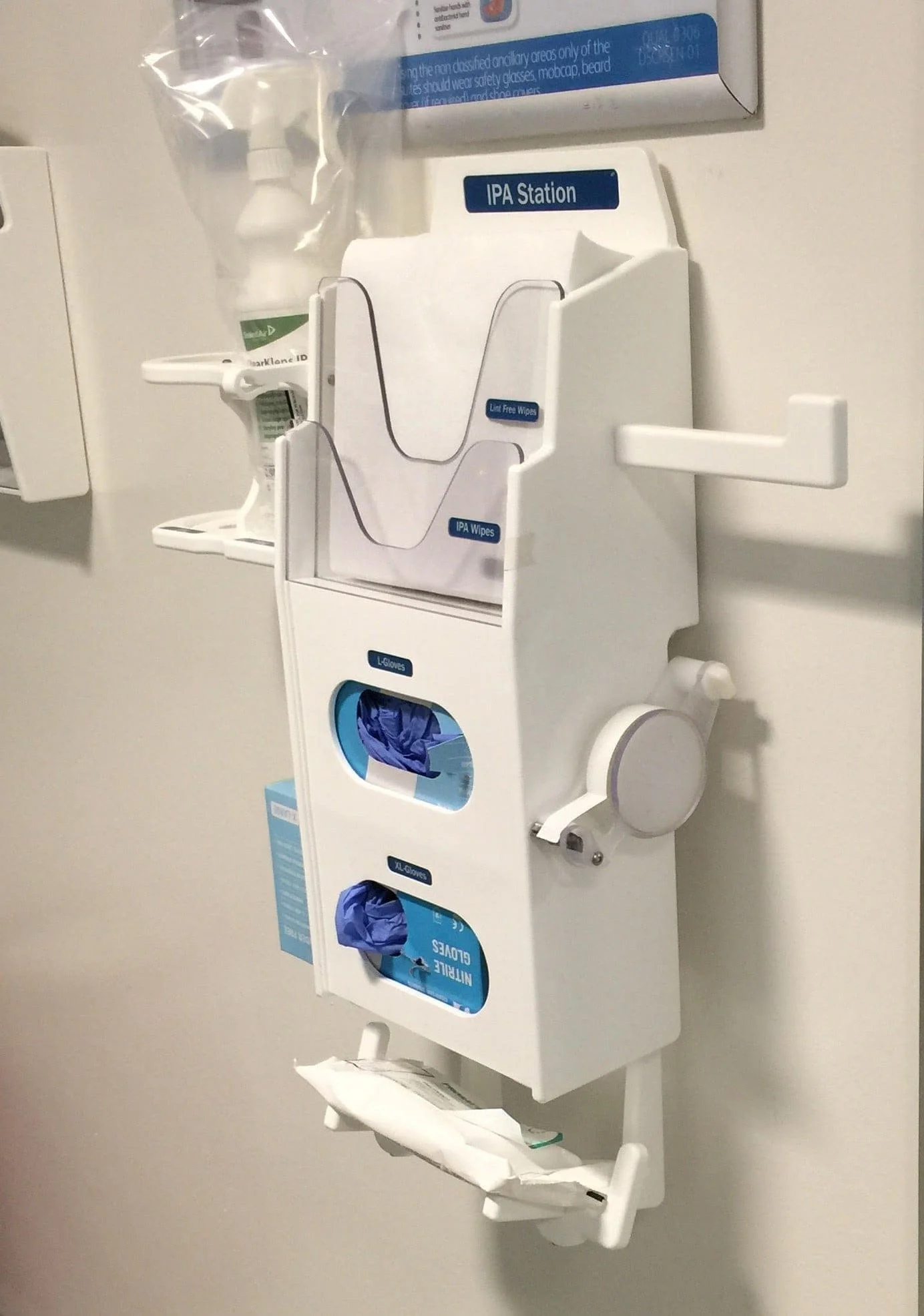 White IPA and glove station picture