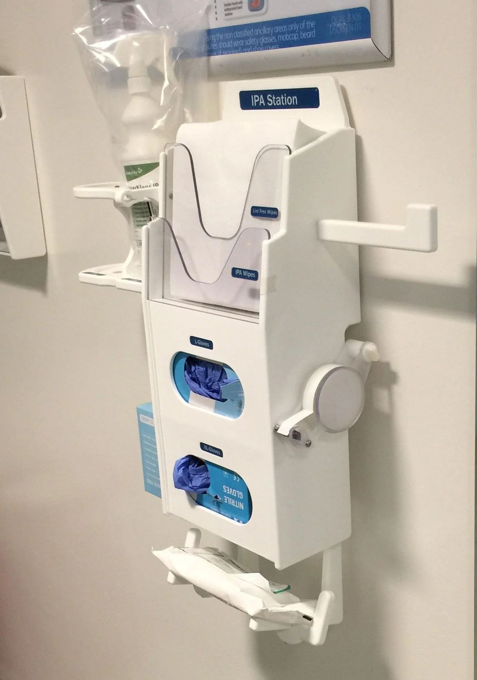 White IPA and glove station picture