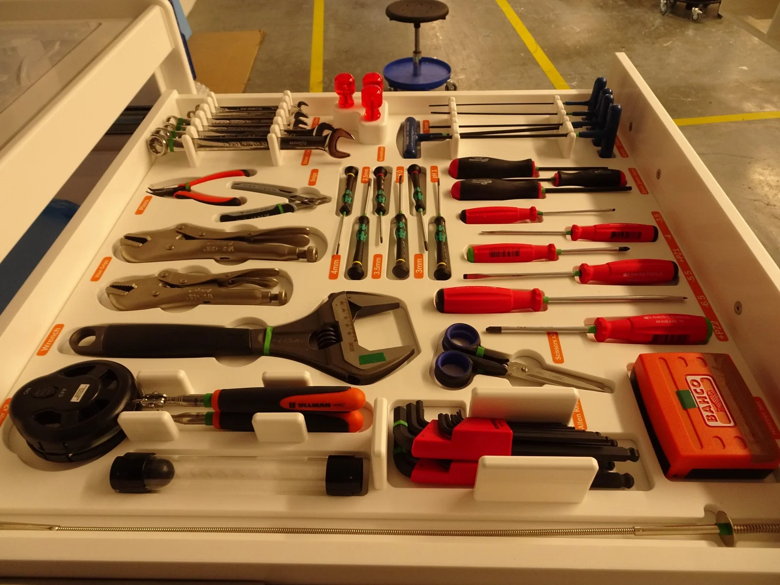 Tools in  a shelf