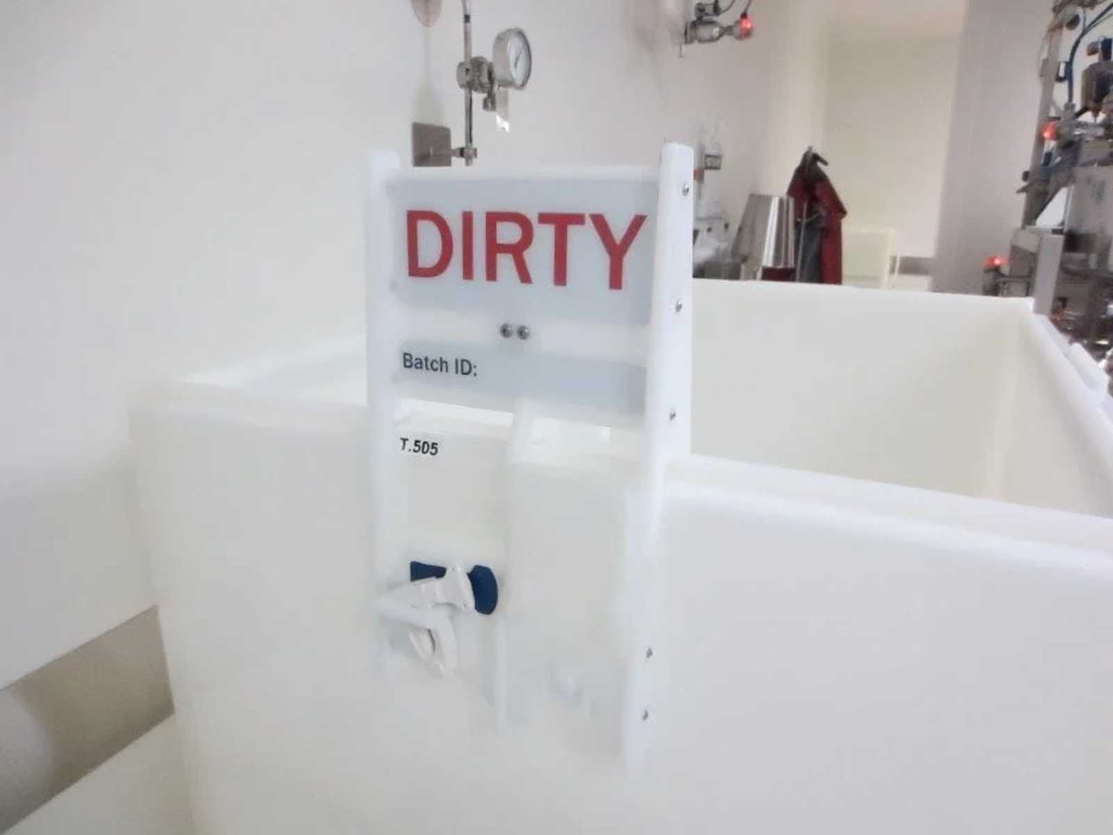 white label with the word dirty